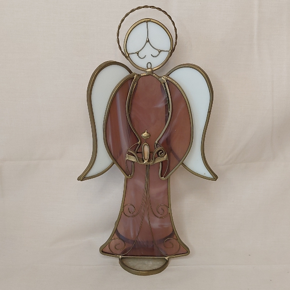 Stained Glass Angel Figurine 11.5"